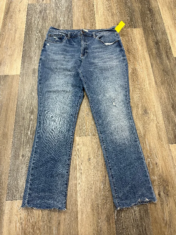 Jeans Boot Cut By Oliver Logan In Blue Denim, Size: 14